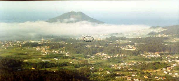 Comarca del Baixo-Mi�o; Monte Sta.Tecla, y el Atl�ntico al fondo.